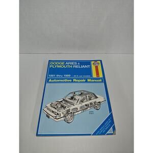 Haynes 723 Dodge Aries Plymouth Reliant K-Car 1981-1989 Automotive Repair Manual